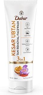DABUR Kesar Ubtan Face Wash-100Ml|Enriched With Natural Turmeric, Niacinamide & Saffron To Brighten, Tone And Gently Exfoliate Skin|For Removing Tan, Dark Spots, Dirt & Impurities|For Men & Women