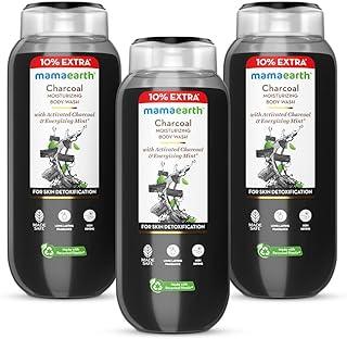 Mamaearth Charcoal Moisturizing Body Wash with Activated Charcoal & Energizing Mint Scent for Skin Detoxification- 275ml | Deeply Cleanses | Intensely Moisturizes | Long-Lasting Fragrance | All Skin Types (Pack of 3)