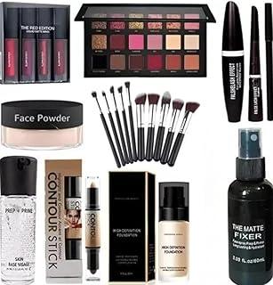 Professional Makeup Kit Set with Eyeshadow Palette, Face Powder, Foundation, Makeup Brushes, Primer and Setting Spray