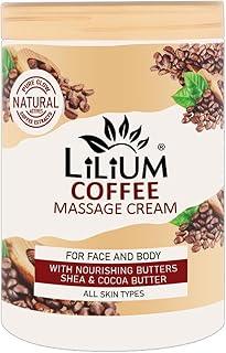 Lilium Nourishing Massage Cream Coffee 900ml | For Face & Body | With Nourishing Butters Shea & Cocoa Butter | Makes Skin Smoother & Firmer | Visibly Younger Looking Skin | All Skin Types