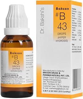 Dr. Bakshi's BAKSON'S HOMOEOPATHY # B 43 Hyper Hydrosis Drops (30 ml)