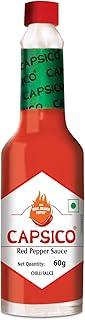 DABUR Capsico Red Pepper Sauce -60 Grams|Red Hot Sauce|For Pizza, Pasta, Sandwich & Mocktails|Made With Fresh Bhut Jolokia Pepper: Spiciest Chilli|Pure & Authentic Chilli Sauce|No Artificial Flavours