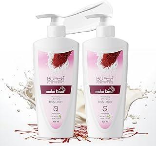 BIOFRESH HERBALS Malai Kesar Body Lotion for Dry Skin Deep Conditioning Moisturizer Body Gel Cream Lightweight Moisturizer Combo Set (300ml, Pack of 2)
