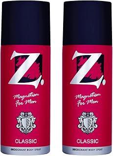 Z magnetism for men Men's Classic Deo, 150Ml X 2, Classic Deodorant, Musky Fragrance For Men, Long Lasting Perfume, Body Spray Combo, (Pack Of 2)