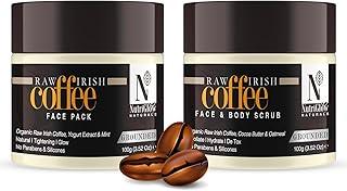 NutriGlow NATURAL'S Coffee Face Pack (100gm) & Coffee Face & Body Scrub (100gm) for Deep Exfoliation - Combo Pack of 2