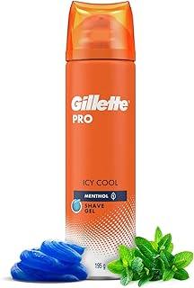 Gillette PRO SHAVING GEL ICY COOL WITH MENTHOL-195gram, White