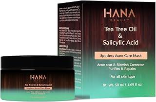 Hana Beauty Spotless Acne Care Mask | Tea Tree Oil & Salicylic Acid | Purifies & Repairs | Oily, Dry, Normal & Sensitive Skin | For Women & Men (50ml)