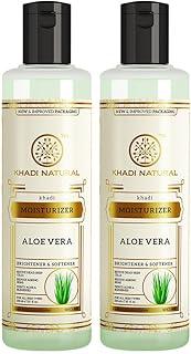 Khadi Natural Ayurvedic Aloevera Moisturiser Lotion| Long lasting hydration|Nourishes skin deeply|Free from harsh chemicals| Pack of 2| (210 * 2) (420 ml)