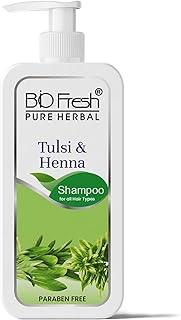 BIOFRESH Pure Herbal Tulsi & Henna Shampoo - 500ml Herbal Shampoo for Hair Cleansing, Daily Use Shampoo for All Hair Types
