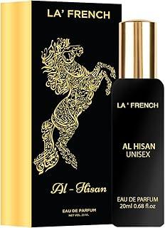 La French Al Hisan Perfume 20ml Unisex Perfume for Men & Women, Eau De Parfum, Premium Arabic & French Long-Lasting Fragrance Scent, Best Date Night Fragrance for Men, Best Gift for Men and Women.
