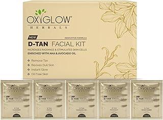 Oxyglow Herbals D-Tan Facial Kit, 5 Step Treatment with AHA & Avocado Oil, Radiance Boosting