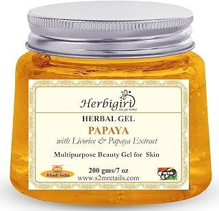 Khadi Herbal Papaya Gel for Face with Liquorice and Cucumber extract | For Skin Moisturising and Anti-Pigmentation | Suitable for All Skin Types | Pack of 2 (400g)