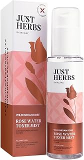 Just Herbs Ayurvedic Gulab Jal/Rose Water Spray Facial Mist Toner For Glowing Skin, Pores Minimising - Men & Women 100ml