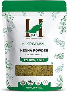 H&C Herbal Ingredients Expert Natural Henna Powder (227 Gm) for Hair Color | Provides Healthy & Shiny Hair | No Added Color, Filler or Preservatives | Lawsonia inermis/Marudhani Podi/Hina/Mehandi