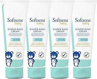 Softsens Baby Natural Diaper Rash | Nappy Cream, Enriched With Aloe Vera Juice and Shea Butter 50 g (Pack of 4)