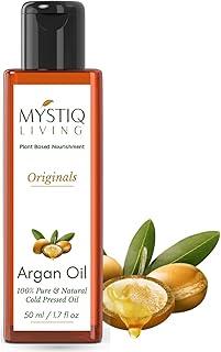Mystiq Living Pure Moroccan Argan Oil for Hair Growth, Face, Skin, Hair Serum, Moisturizing - 50 ML | Cold Pressed, 100% Pure & Natural