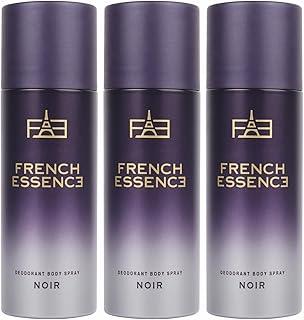 FRENCH ESSENCE Deodorant Spray Perfume/Deodorant for men/Men Deo/Body Spray for men, Long Lasting Fragrance, Fresh Scent Deep Impact Freshness (Noir) 150ml combo offer Pack of 3