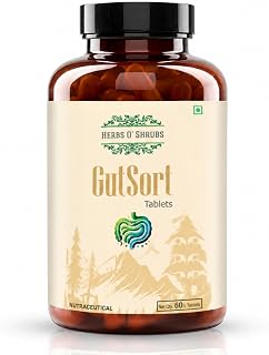 Herbs O Shrubs GutSort | Ayurvedic Gut Health Tablets | 60 Vegan Tablets | Digestive Enzymes With Triphala-525mg , Spirul