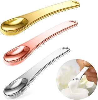 MAYCREATE® 3Pcs Skincare Spatula Spoon Mini Metal Cosmetic Face Mask Reusable Spoon Makeup Beauty Spoons For Facial Cosmetic For Face Mask Cream Eye Cream Lotions Moisturizers