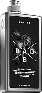 Bad Lab Deep Cleansing 3-in-1 Caveman Cleaner for Face, Body & Hair | Men's Shower Gel infused with Charcoal & Tiger Grass Extract for Collagen Production, Dirt-Trapping and Odour Control | 400ml