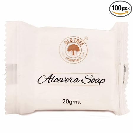Old Tree Aloe and Neem Hotel Soap Bar, Pack of 100 (20gm each) - Toiletries Set for Hotel 