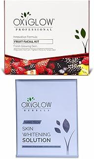 OxyGlow Herbals Fruit Facial Kit 260g for Fresh Glowing Skin & OxyGlow Herbals Skin Whitening Solution Facial Kit 250 gm (Combo Pack)
