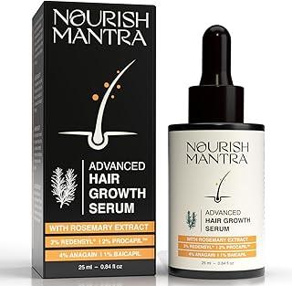 Nourish Mantra Advanced Hair Growth Serum With Rosemary Oil| To Increase Hair Growth, Reduce Hair Fall, Improve Hair Density | Enriched with Rosemary & Redensyl | For Men & Women | 25ml