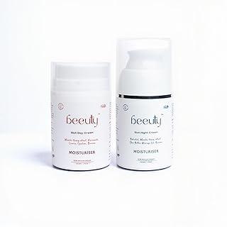 Beeuty Day & Night Cream Combo | With Manuka Honey, Bakuchiol, Niacinamide & Squalane | Daily Skincare for Glowing, Hydrated Skin | For Women & Men | All Skin Types | 2 x 50g