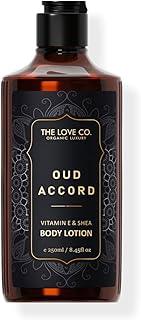 THE LOVE CO. Oud Accord Body Lotion - Nourishing Moisturizer Cream for Dry Skin - Suitable for Men and Women with Jojoba Oil, Shea Butter & Vitamin E - 250ml
