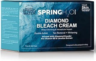 SPRING H2O Diamond Bleach Cream Deep Cleansing & Intracellular Impact | Infused Pro Vitamin B5 | All Skin Types | 300 gm