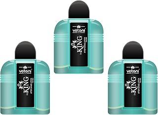 Vetoni Ice King No. 1 Shaving Lotion for Men – Moisturizing Formula for All Skin Types | Perfect After-Shave Care for a Smooth | Refreshing Finish | (100 ml), Pack of 3