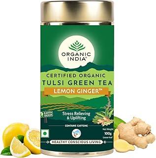 Organic India Tulsi Green Tea Lemon Ginger 100g – Digestion & Immunity
