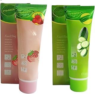 Facejewel Natural Cucumber & strawberry cleaning scrub Gel for Face & Body Scrub (100 ml) (Pack Of-2)
