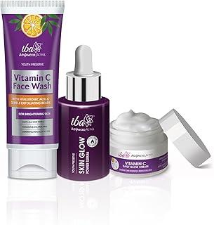 Iba Vitamin C Skin Care Regime Combo for Brighter (Face Wash (100ml) + Skin Glow Power Serum (30ml) + Vitamin C Cream (50g))