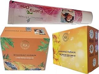 Shahnaz Husain 5 Step Anti-Tan Skin Care and 5 Step Papaya Facial Kit with Fairy One Natural Glow Cream