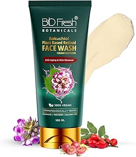Biofresh Botanicals Bakuchiol Plant-Based Retinol Face Wash Cream Cleanser with Retinol and Skin Boosting Effects Deeply Cleanses and Moisturizes effectively Banishing Breakouts