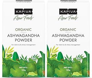Kapiva Organic Ashwagandha Powder 100g(Pack of 2) | Jaivik Bharat & USDA Organic Certified | Manages Stress & Improves Stamina
