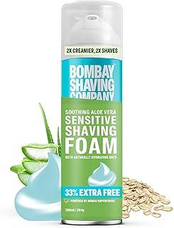Bombay Shaving Company Sensitive Shaving Foam,266 ml (33% Extra) with Aloe Vera & Oats (Aloe Vera)