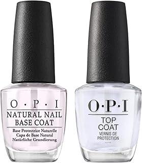 O.P.I Natural Nail Base Coat | 15 Ml | Transparent Nail Paint With Smooth Glossy Finish & O.P.I Top Coat | 15 ml | Transparent Nail Paint with High Gloss Finish Combo