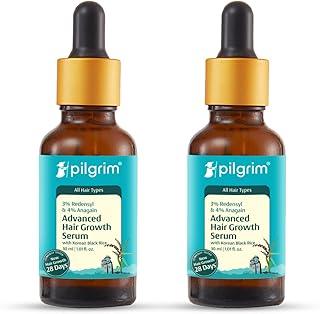 Pilgrim Redensyl 3% + Anagain 4% + Baicapil Advanced Hair Growth Serum for Scalp with Korean Black Rice, Saw Palmetto | Control Hair Fall, Hair Density | Women & Men | 60ml