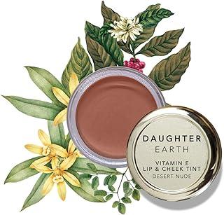 DAUGHTER EARTH Vegan Lip and Cheek Tint | Matte Natural Blush for Women | Lip Tint with Vitamin E | Nourishing Cheek Tint, 4.5g - Desert Nude