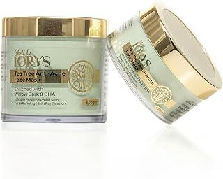 LORYS Tea Tree Anti-Acne Face Mask | Tea Tree Infused Formula for Pore Refining and Skin Purification | Helps in Achieving Clearer | Healthier Skin | Ideal for All Skins (30gm+60gm)