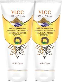 VLCC Ayurveda Multani Mitti Face Pack - 100g X 2 (Pack of 2) - Calming Skin Brightening Mud Mask | Clay Mask for Hydration and Dark Spots | With Aloe Vera and Lavender Oil Multani Mitti Mask.