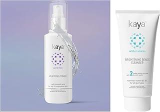 Kaya Clinic Brightening Beads Cleanser, Vitamin E & B3 enriched everyday brightening face wash, 100 ml And Kaya Clinic Acne Free Purifying Toner, Alcohol free Toner for acne prone & oily skin, 100 ml