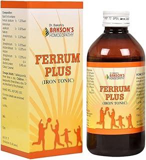 Dr. Bakshi's BAKSON'S HOMOEOPATHY Ferrum Plus Iron Supplement Syrup | Helps In Increasing Absorption Of Iron From Food | Assists In Improving Appetite & Immunity, 200 ml