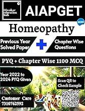 AIAPGET Homeopathy Practice Question Bank Chapter Wise [MCQ] & Solved Previous Year with Detail Explanation