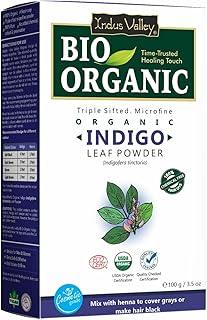 Indus Valley Bio Organic Herbal Indigo Powder for Natural Hair Color, 100% Organic & Chemical-Free, Helps Protect Hair from Damage and Supports Healthy Hair – 100g