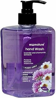 Econature Hand Soap Lavender & Chamomile, 250 ml | Gentle & Moisturizing Liquid Hand Wash | Natural Cleansing & Refreshing
