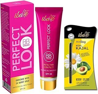 Iba Halal Care Perfect Look BB Cream With 24 Karat Gold, 30g & Iba Halal Care All Day Kohl Kajal, Jet Black, 0.35g