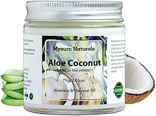 Aloe Coconut Head to Toe Cream by Mysuru Naturals - Intense Hydration & Skin Restoration for Indian Skin | Uplifting Aromatic Blend with Ylang Ylang | Tropical Luxury for All Skin Types